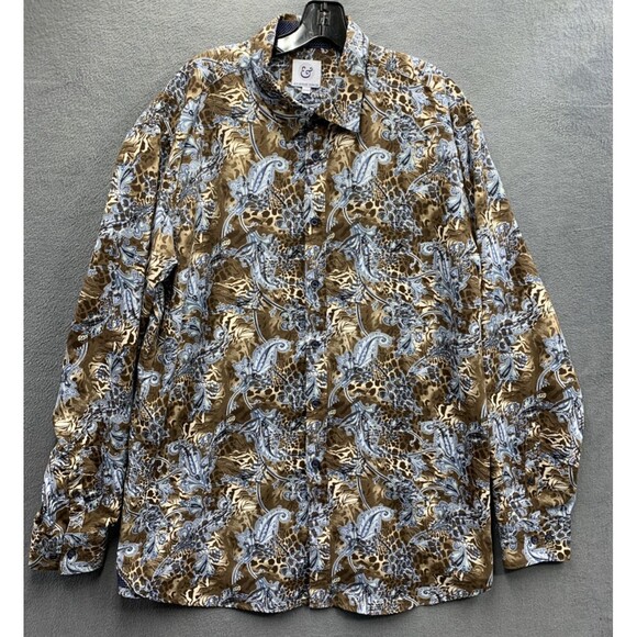 Kilburne and Finch Mens Button Up Casual Shirt  Paisley Long Sleeve Size 2XLT - Picture 1 of 16